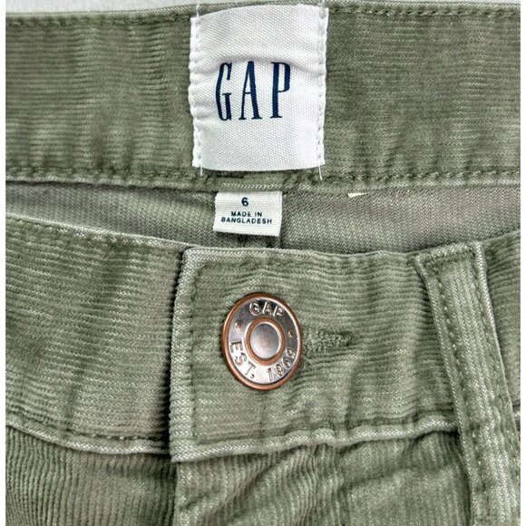Gap Womens Corduroy Frayed Cut Off Raw Hem Shorts Size 6 Olive Green - Picture 5 of 7